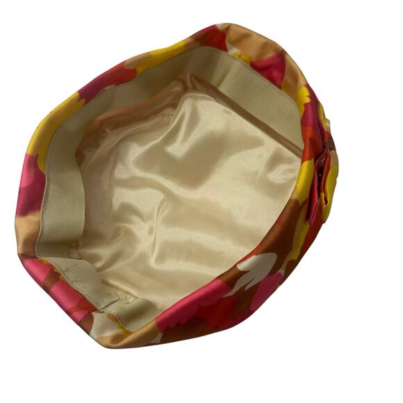 Vintage 1960s Mod Bright Pop Art Floral Pillbox Hat - Picture 5 of 8